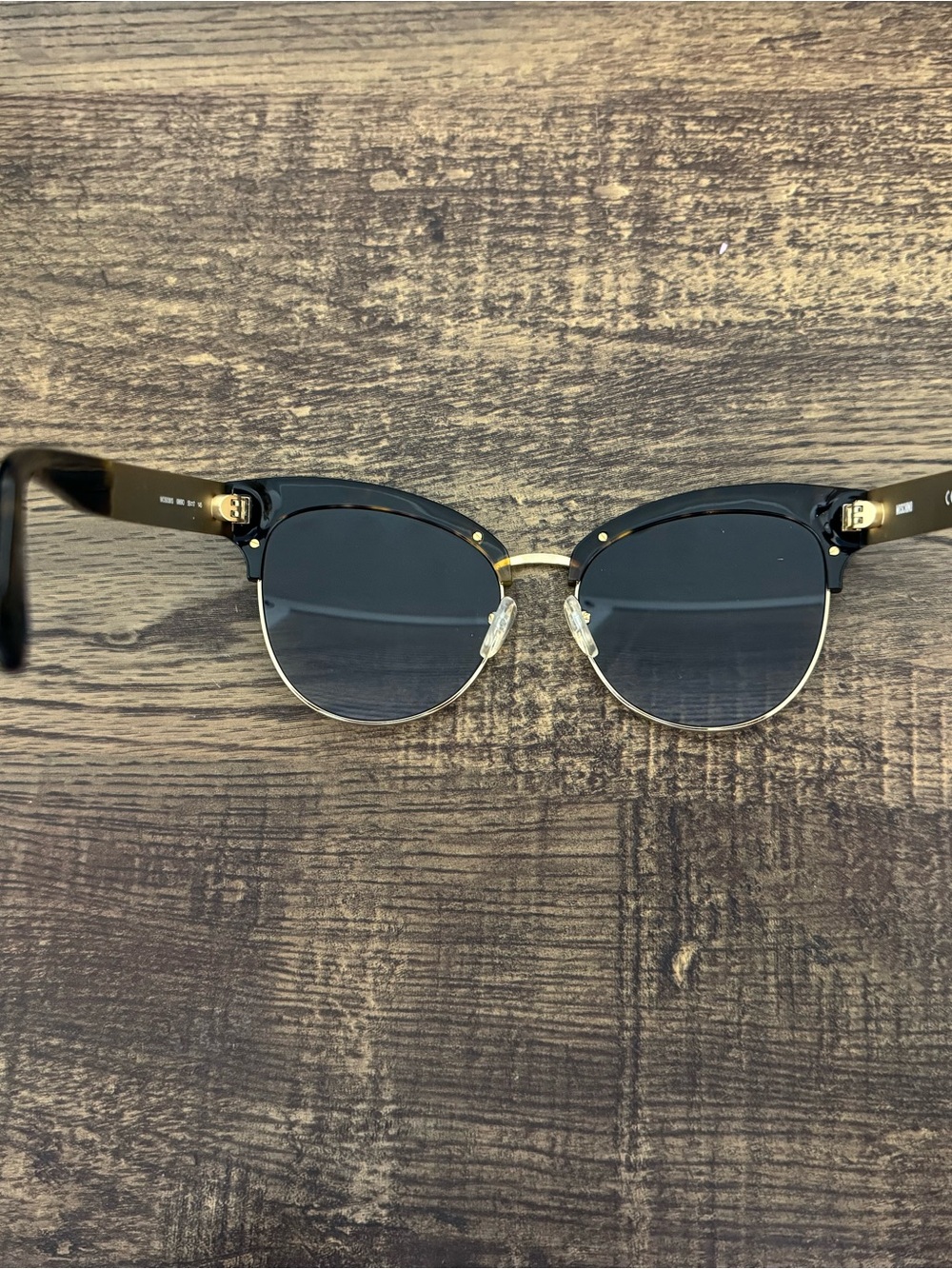 Moschino Black and Gold Clubmaster Sunglasses